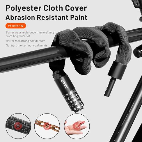 Opel Bike Chain Lock,5 Digit Combination Heavy Duty Anti-Theft Bicycle Chain Lock,3.2 Feet Long 6mm Thick Security Resettable Keyless Waterproof Lock Chain for Bike,Door,Gate,Fence,Motorcycle,Scooter in Saudi Arabia