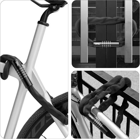 Opel Bike Chain Lock,5 Digit Combination Heavy Duty Anti-Theft Bicycle Chain Lock,3.2 Feet Long 6mm Thick Security Resettable Keyless Waterproof Lock Chain for Bike,Door,Gate,Fence,Motorcycle,Scooter in Saudi Arabia