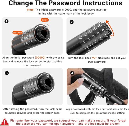Opel Bike Chain Lock,5 Digit Combination Heavy Duty Anti-Theft Bicycle Chain Lock,3.2 Feet Long 6mm Thick Security Resettable Keyless Waterproof Lock Chain for Bike,Door,Gate,Fence,Motorcycle,Scooter in Saudi Arabia