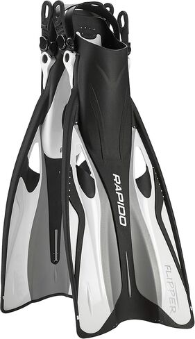 زعنفة فليبر من مجموعة رابيدو بوتيك بكعب مفتوح وقابل للتعديل مع حقيبة حمل معدات الغطس، أبيض، ML/XL in Kuwait