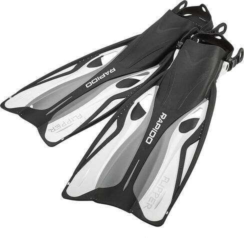 زعنفة فليبر من مجموعة رابيدو بوتيك بكعب مفتوح وقابل للتعديل مع حقيبة حمل معدات الغطس، أبيض، ML/XL in Kuwait