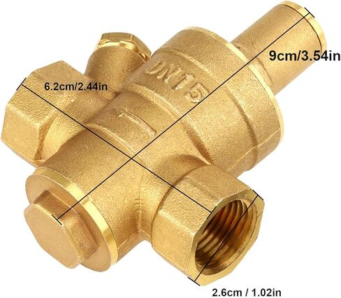 Water Pressure Regulator Valve,DN15 Brass Adjustable Water Pressure Reducing Valve,Water Regulator with Gauge in Saudi Arabia