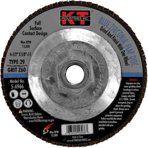 5-6966 4.5 x 5/8-11 x 60 Grit Blue Zirconia Flap Disc in Saudi Arabia