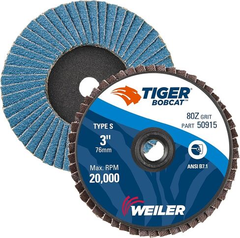 Weiler 50915 BobCat بقطر 3 بوصات، 80 حبيبة، زركونيوم، ظهر بلاستيكي، قرص صغير بغطاء كاشط من النوع 27 (عبوة من 10 قطع) in Saudi Arabia
