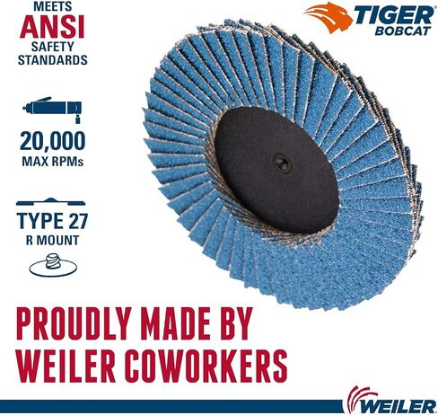 Weiler 50915 BobCat بقطر 3 بوصات، 80 حبيبة، زركونيوم، ظهر بلاستيكي، قرص صغير بغطاء كاشط من النوع 27 (عبوة من 10 قطع) in Saudi Arabia