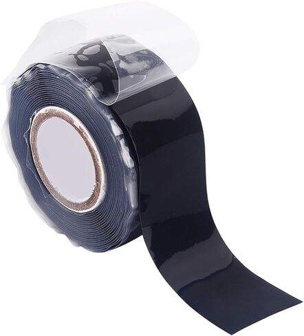 شريط لاصق ذاتي من مطاط السيليكون، إصلاح السيارات، إصلاح السخان المرن، إصلاحات خرطوم الرادياتير في حالات الطوارئ، 0.98 بوصة × 9.84 قدم، مستطيل، أسود in Kuwait