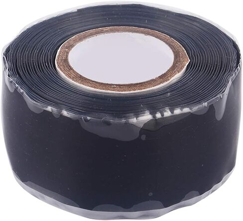 شريط لاصق ذاتي من مطاط السيليكون، إصلاح السيارات، إصلاح السخان المرن، إصلاحات خرطوم الرادياتير في حالات الطوارئ، 0.98 بوصة × 9.84 قدم، مستطيل، أسود in Kuwait