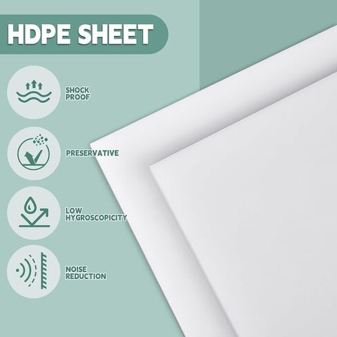 4 قطع من صفائح HDPE البيضاء بسمك 1/2 بوصة، مقاس 12 بوصة × 24 بوصة، صفائح بلاستيكية سميكة صفائح بلاستيكية HDPE مرنة عالية الكثافة من البولي إيثيلين كتلة بلاستيكية صلبة لمشاريع DIY لتصنيع الآلات المنزلية in Saudi Arabia