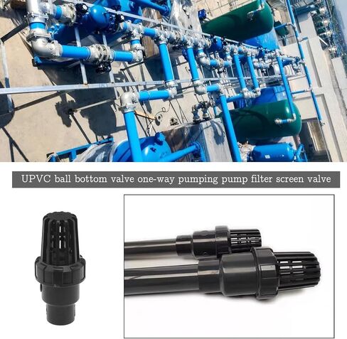 2Pcs DN15 Foot Valve Ball Check Valve Ball UPVC Plastic Foot Valve Strainer for Well Pump Water Pump Check Pool Intake Filter Pump, 20mm in Saudi Arabia