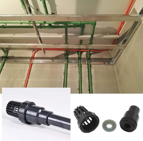 2Pcs DN15 Foot Valve Ball Check Valve Ball UPVC Plastic Foot Valve Strainer for Well Pump Water Pump Check Pool Intake Filter Pump, 20mm in Saudi Arabia