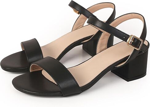 PPXID Women's Open Toe Ankle Strap Chunk Low Heel Pump Sandals in Saudi Arabia