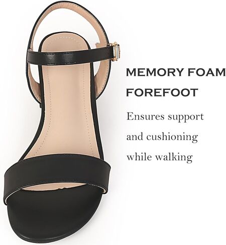 PPXID Women's Open Toe Ankle Strap Chunk Low Heel Pump Sandals in Saudi Arabia