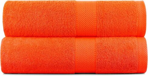 Terry Towels, Bath Towel, Orange, Set of 2 in Saudi Arabia