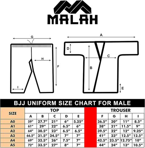 Malah Sports Bjj Gi Lightweight Adult Brazilian Jiu Jitsu Gi Kimono For Men & Women With Free Belt A0 A1 A2 A3 A4 A5 in Saudi Arabia