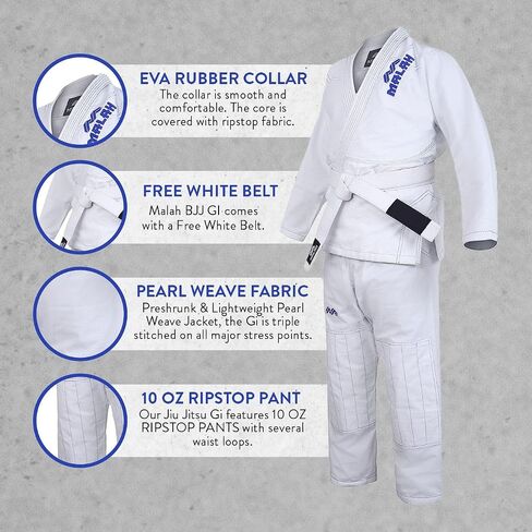 Malah Sports Bjj Gi Lightweight Adult Brazilian Jiu Jitsu Gi Kimono For Men & Women With Free Belt A0 A1 A2 A3 A4 A5 in Saudi Arabia