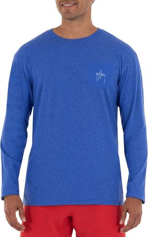 تي شيرت رجالي بأكمام طويلة وجيب من مجموعة Billfish من Guy Harvey in Kuwait