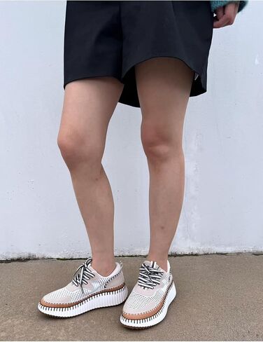Coachel Women's Lace-Up Woven Knit Chunky Platform Fashion Sporty Low Top Sneaker in Saudi Arabia