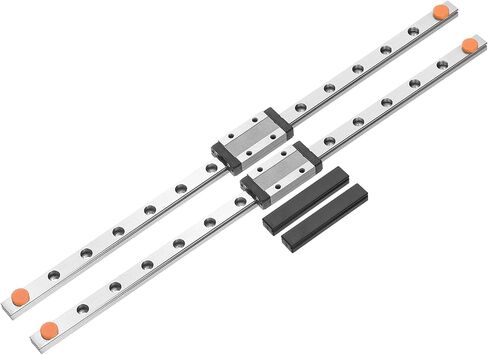 uxcell 2pcs MGN9 300mm Linear Guide Rail with 2pcs MGN9H Sliding Carriage Block Bearing Steel and 2pcs Plastic Mini MGN12 Linear Guide for DIY 3D Printers and CNC Machine, Silver in Saudi Arabia