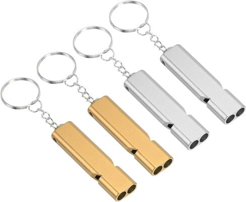 PATIKIL Emergency Whistle, Loud Sound Aluminum Keychain Whistles Outdoor Safety Survival Whistle for Camping Hiking in Saudi Arabia