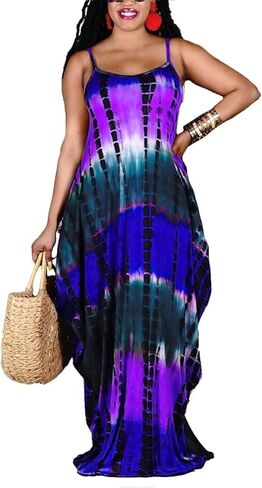 فستان ماكسي مثير بحزام سباغيتي من Acelyn بدون أكمام كاجوال للحفلات والنوادي للنساء in Kuwait