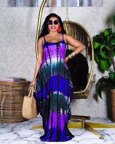 فستان ماكسي مثير بحزام سباغيتي من Acelyn بدون أكمام كاجوال للحفلات والنوادي للنساء in Kuwait