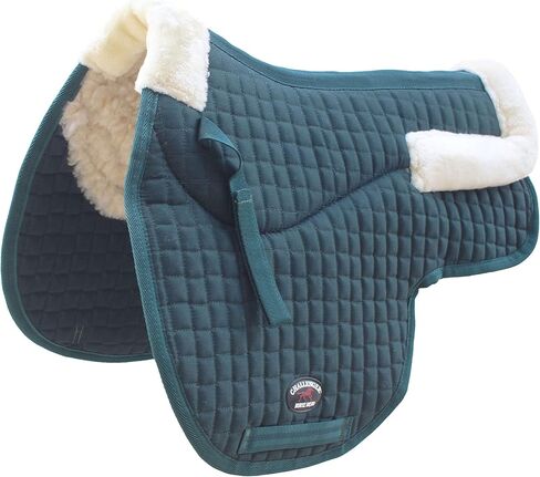 CHALLENGER Horse Contoured Fleece Lined Quilted English Saddle Pad Hunter Green 7292HG in Saudi Arabia