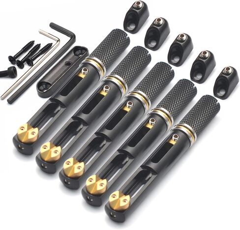 Guitar Fixed Bridge Single, Headless Guitar Individual Bridge, 1 Piece Bridge for Electric Bass Guitar Precision Adjustment (Black) in Saudi Arabia
