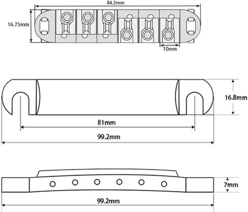 سرج أسطوانة الجيتار قطعة خلفية لجسر Tune-O-Matic باللون الأسود لأجزاء جسور الجيتار الكهربائي LP in Kuwait
