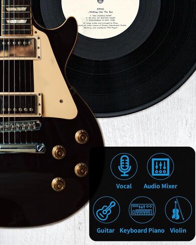 Wireless Guitar System, AUPHY Wireless Guitar Transmitter Receiver, 35 Channels Rechargeable Bluetooth Transmitter for Electric Guitar Bass in Saudi Arabia