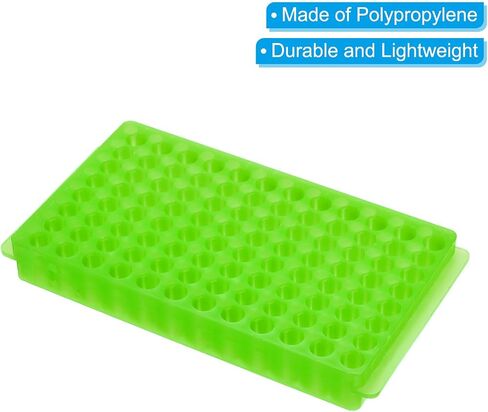 PATIKIL 96 Wells Tube Rack, 1 Pcs Vial Rack Double Panel Centrifuge Tube Holder for Microcentrifuge Tubes 0.2/0.5/1.5/2ml, Orange in Kuwait