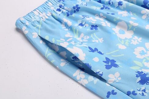 Ekouaer 3 PCS Capri Pajamas for Women Set Short Sleeve Pajama Sets Floral Pj Sets Soft Sleepwear with Pockets in Kuwait