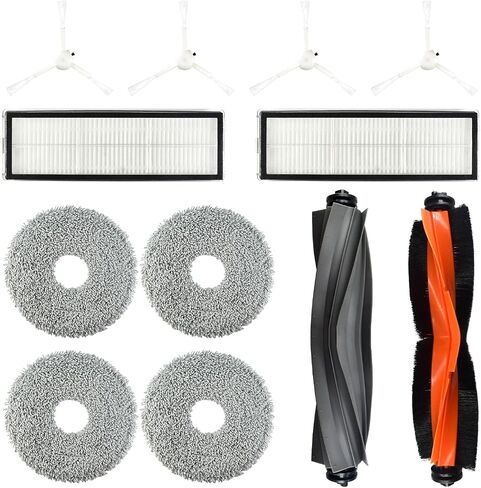 Vacuum Cleaner Replacement Accessories Kit for Dreame X10 S10 Plus L10S Ultra W10S pro, 12 Pack (2 Main Brush+4 Side Brush+2 Filter+2 Mop Cloths) in Saudi Arabia