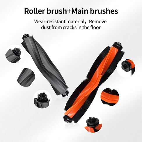 Vacuum Cleaner Replacement Accessories Kit for Dreame X10 S10 Plus L10S Ultra W10S pro, 12 Pack (2 Main Brush+4 Side Brush+2 Filter+2 Mop Cloths) in Saudi Arabia