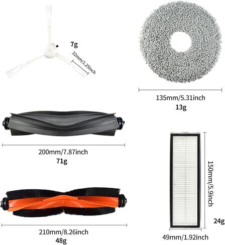 Vacuum Cleaner Replacement Accessories Kit for Dreame X10 S10 Plus L10S Ultra W10S pro, 12 Pack (2 Main Brush+4 Side Brush+2 Filter+2 Mop Cloths) in Saudi Arabia