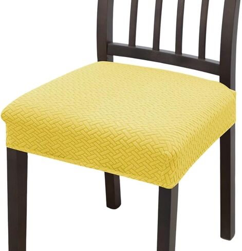Chair Seat Covers for Dining Room Set of 4, Stretch Jacquard Removable and Washable Chair Covers, Protector Chair Cushion Kitchen Dining Home Slipcovers(4 Pack) in Saudi Arabia