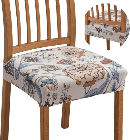Chair Seat Covers for Dining Room Set of 4, Stretch Jacquard Removable and Washable Chair Covers, Protector Chair Cushion Kitchen Dining Home Slipcovers(4 Pack) in Kuwait