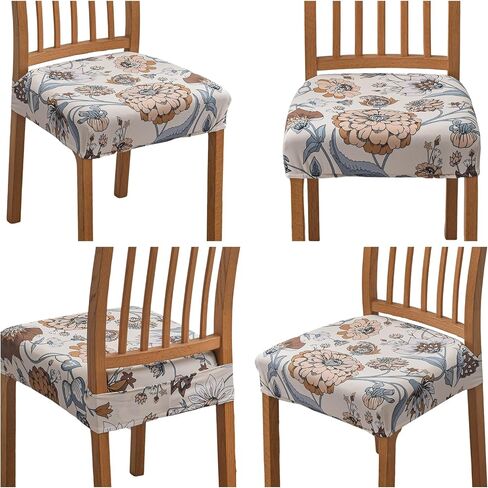 Chair Seat Covers for Dining Room Set of 4, Stretch Jacquard Removable and Washable Chair Covers, Protector Chair Cushion Kitchen Dining Home Slipcovers(4 Pack) in Kuwait