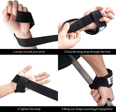 Padded Lifting Straps for Weightlifting,Heavy Weight Lifting Wrist Wraps for Women & Men.Deadlifting Straps with Neoprene Padded Straps for Weight lifting,Gym Wrist Straps with Hand Grips Support (2) in Saudi Arabia