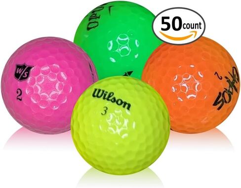 Afford-A-Ball Golf. (50 Pack) Used and Recycled Color Golf Ball Mix. Miscellaneous Value Brands Mix. Colored Golf Accessories for Men & Women. in Kuwait