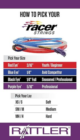 EquiBrand West Rattler Rope Racer Calf Piggin String، عين زرقاء 1/4 بوصة، أزرق، ناعم متوسط in Kuwait