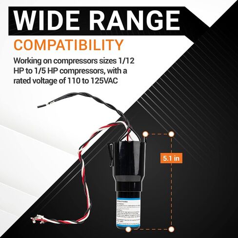 BlueStars RCO810 3-in-1 Hard Start Kit Relay Capacitor - Compatible with Sup.co Refrigerator Freezers 1/12-1/5 HP, 110-125VAC - Replaces TJ90RCO810 AP4503019 ERP810 HS810 in Saudi Arabia
