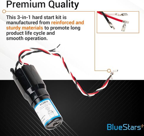 BlueStars RCO810 3-in-1 Hard Start Kit Relay Capacitor - Compatible with Sup.co Refrigerator Freezers 1/12-1/5 HP, 110-125VAC - Replaces TJ90RCO810 AP4503019 ERP810 HS810 in Saudi Arabia