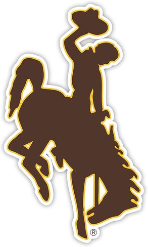 University of Wyoming 4 Inch Vinyl Mascot Decal Sticker Officially Licensed Collegiate Product in Saudi Arabia
