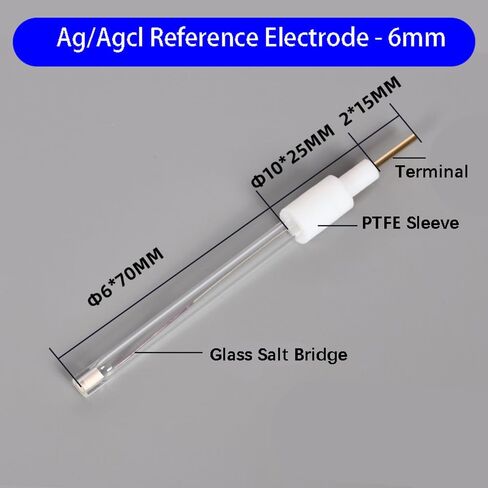 Silver Chloride Silver Reference Electrode, Ag/Agcl Reference Electrode, 1 Pcs Silver Silver Chloride Electrode (Diameter 6mmX70mm Length) in Kuwait
