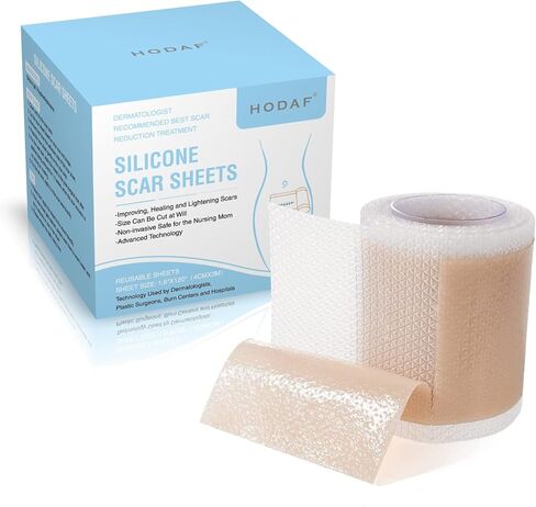 Silicone Scar Sheets (1.6" x 120" Roll-3M), Silicone Scar Tape Roll, Scar Silicone Strips, Tummy Tuck, Keloid, and Surgical Scars - Scar Removing Paste Silicone sheet in Saudi Arabia