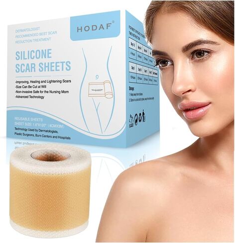 Silicone Scar Sheets (1.6" x 120" Roll-3M), Silicone Scar Tape Roll, Scar Silicone Strips, Tummy Tuck, Keloid, and Surgical Scars - Scar Removing Paste Silicone sheet in Saudi Arabia