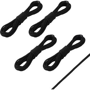 4 قطع من حبال شبكة الترامبولين، 15 قدمًا لكل قطع غيار حبال شبكة ترامبولين سوداء لشبكة السياج، حبال شبكة الترامبولين الآمنة تناسب الترامبولين بطول 12-16 قدمًا in Kuwait