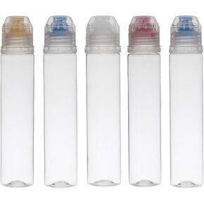 5 Pack Honey Plastic Bottles Mini Squeeze Containers Jars for Sauces Ketchup Condiment Oil Dispenser