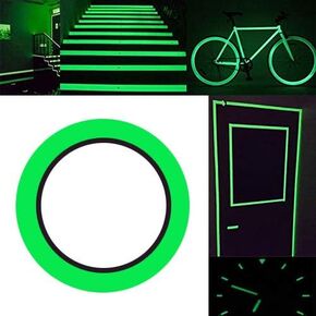 Glow in The Dark Self-adhesive Tape, Green Light Luminous Tape Sticker, 32.8 ft x 0.4 inch (10m x 1cm): Waterproof, Removable, Durable, Wearable, Stable, Safety