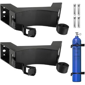 2PCS Cylinder Wall Mounted Brackets, Propane Tank Brackets, Durable ABS Gas Cylinder Mounting Brackets with Screws and Safety Chains, ABS Plastic Holders for 40L Oxygen and Helium Cylinders